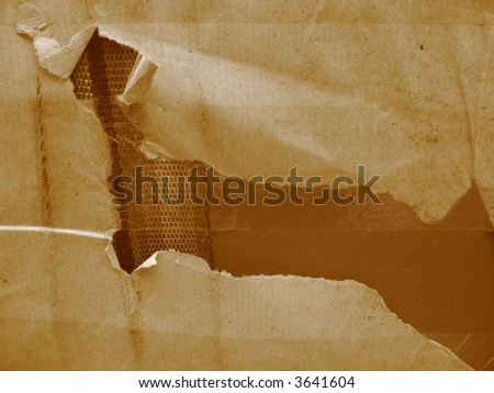 torn wrapped flat sepia package