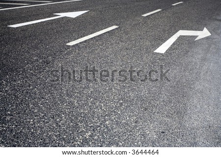 traffic signs painted in asphalt