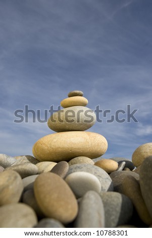 pile of round stones  - zen and spa concept