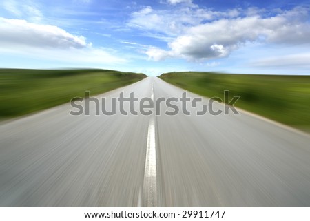 Empty road with motion blur - speed and movement concept - landscape orientation