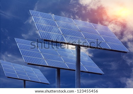 Solar panels in outdoor