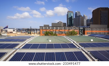 Rooftop solar panels in Sydney, Australia