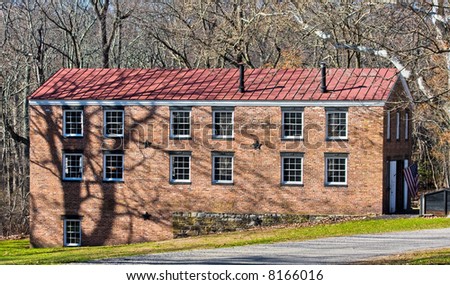 An old Blacksmith Shop in Allaire Village, New Jersey. The shop was constructed in 1836. Allaire village was a bog iron industry town in New Jersey during the early 19th century.