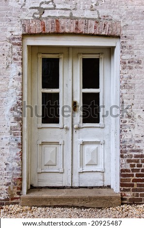 Front doors of an old brick building