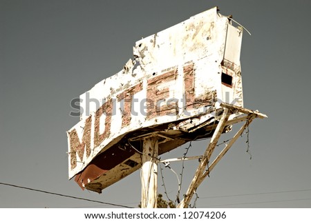 old motel sign by olancha california.usa