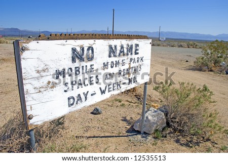 Old mobile home park sign by pearsonville california.usa