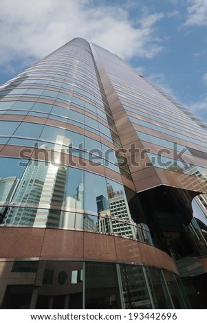 HONG KONG - SEPTEMBER 28, 2012: Front of the Two Exchange Square in Central district. Hong Kong Stock Exchange (SEHK) is located in the this building. It is Asia\'s second largest stock exchange.