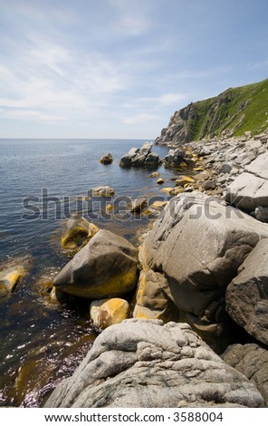 Rocks and stones of sea coast.