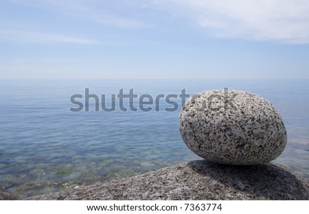 Granite stones at sea coast.