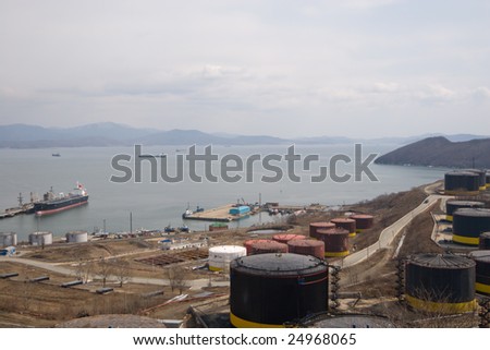 The oil terminal is in a picturesque bay.Transportation and storage of mineral oil.