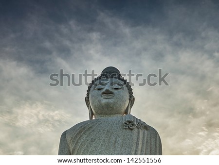 PHUKET - MARCH 03: The marble statue of Big Buddha, on March 03, 2013. The construction is made only on donations.