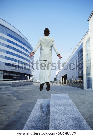 Freedom - Business man - arms outstretched