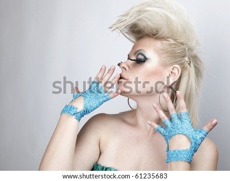 Portrait of glamour beautiful young woman - white background
