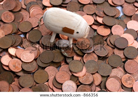rich pig with pennies