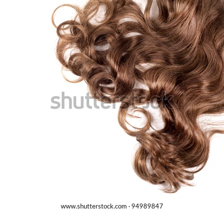 human brown hair on white isolated background