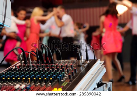 Dancing couples during party or wedding celebration
