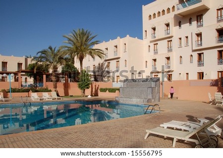 swimming pool in a hotel alto atlas, morocco