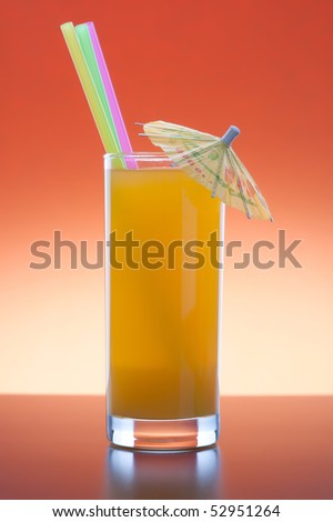 orange cocktail on an orange background