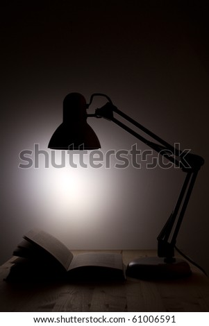 table lamp and book