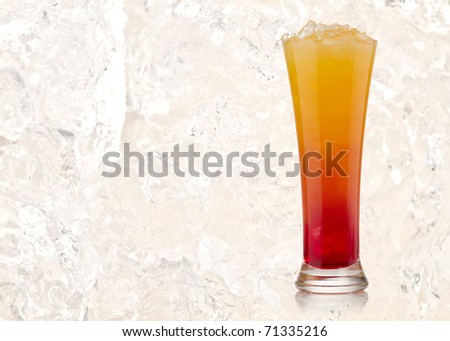 Tequila sunrise Cocktail with textured background