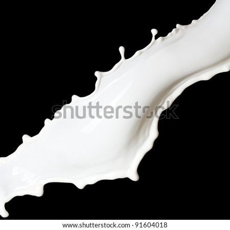 Milk splash on black background