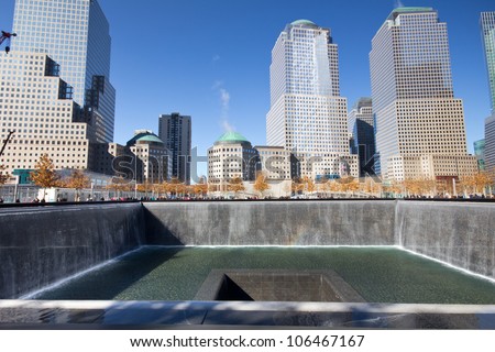 NEW YORK CITY - FEB. 3: NYC\'s 9/11 Memorial at World Trade Center Ground Zero seen on Feb. 3, 2012. The memorial was dedicated on the 10th anniversary of the Sept. 11, 2001 attacks.