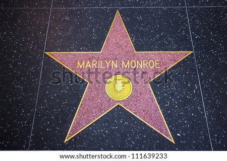 Hollywood Walk Stars on Hollywood  Ca   Aug 11  Marilyn Monroe Star On The Hollywood Walk Of