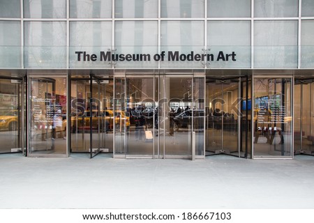 NEW YORK CITY - MARCH 14: Street view of Museum of Modern Art in Manhattan. The MoMA was founded in 1929.