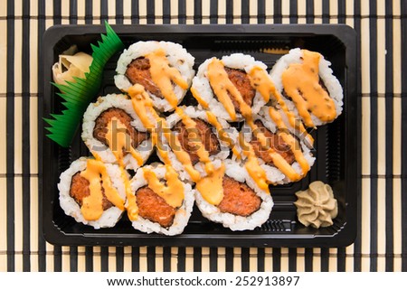 Japanese sushi tuna rolls