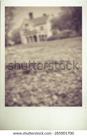 Vintage photography style of defocused old homestead