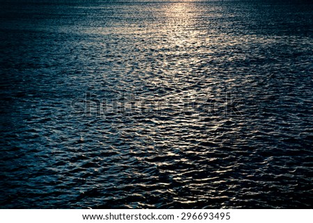 Dark ocean with moonlight
