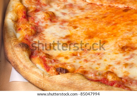 Authentic, traditional, New York City style pizza pie