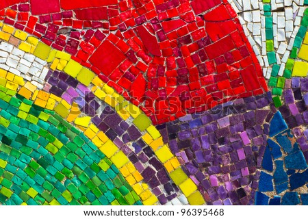 Colorful tiles in an abstract mosaic