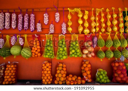 Fresh Fruit at Colorful Fruit Stand