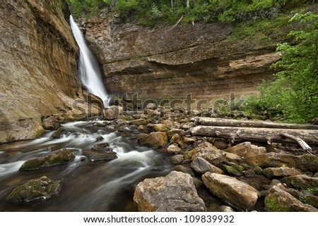 Miners Waterfall. Image of Miners Waterfall located in Pictured Rock National Shoreline, Michigan, USA.