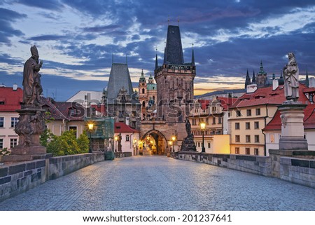 Prague Image of Prague taken from famous Charles Bridge Prague Image of Prague taken from famous Charles Bridge