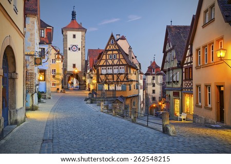 Rothenburg ob der Tauber. Image of the Rothenburg ob der Tauber a town in Bavaria, Germany, well known for its well-preserved medieval old town.