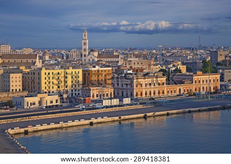 Port of Bari. Image of Bari located in southern Italy. It is the second most important economic centre of mainland Southern Italy after Naples.