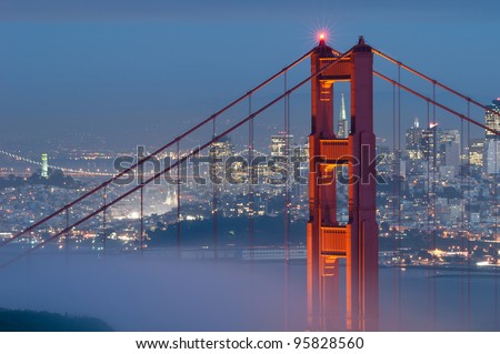 Golden Gate Bridge. Image of Golden Gate Bridge with San Francisco skyline in the background.