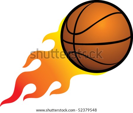 flaming basketball logo