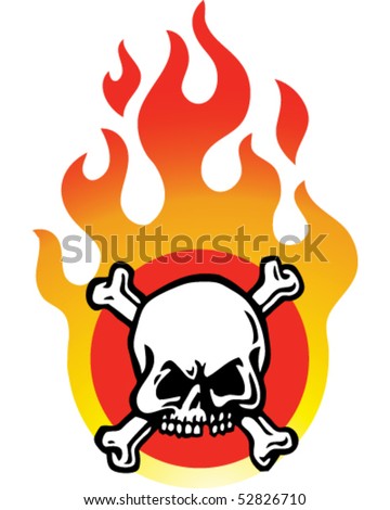 Flaming Skull Stock Vector Illustration 52826710 : Shutterstock