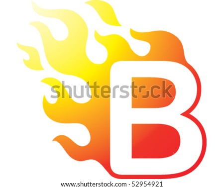 Flaming Font - B Stock Vector Illustration 52954921 : Shutterstock