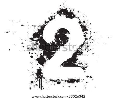 stock vector Graffiti Number Two