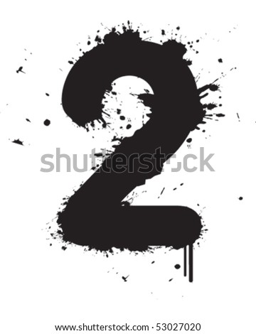 stock vector Number Graffiti two