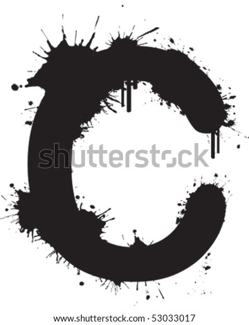 graffiti font numbers. stock vector : Graffiti Font C