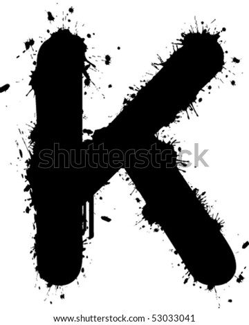 free graffiti fonts alphabet. stock vector : Graffiti Font K