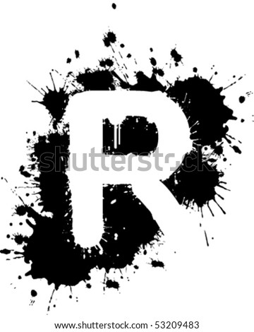 letter r graffiti style. stock vector : Graffiti