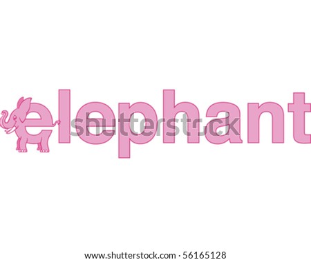 Elephant Word Stock Vector Illustration 56165128 : Shutterstock