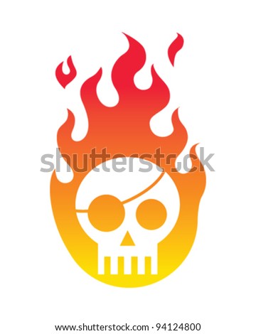 Skull Fire Stock Vector Illustration 94124800 : Shutterstock