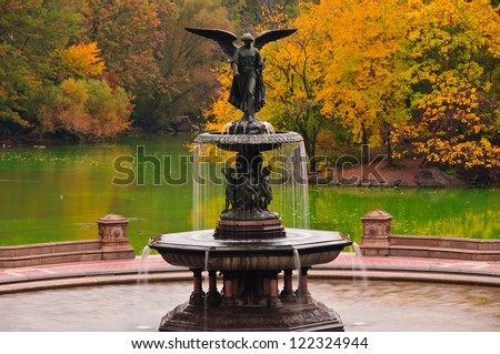 Fall colors at Bethesda Fountain in Central Park. New York City